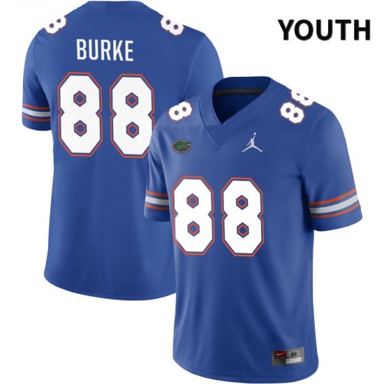 Youth Florida Gators #88 Marcus Burke NCAA Jordan Brand Royal NIL 2022 Authentic Stitched College Football Jersey HYG2262AM